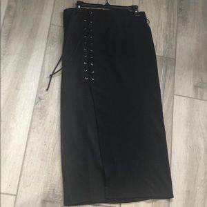 Black long skirt with front slit brand new